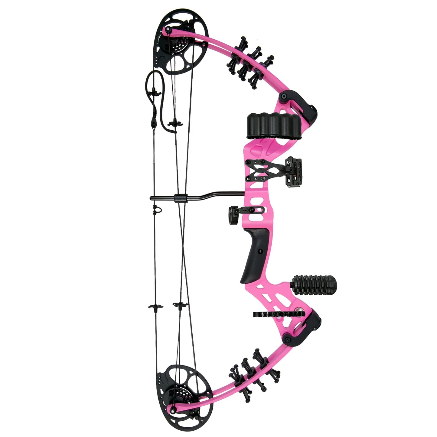 WUXLISTY Youth Compound Bow Set 15-45 Lbs for Teens and Beginner, Package with Archery Hunting Equipment, 5 Pin Sight, Max Speed 320fps, Adjustable, Right Hand, Pink