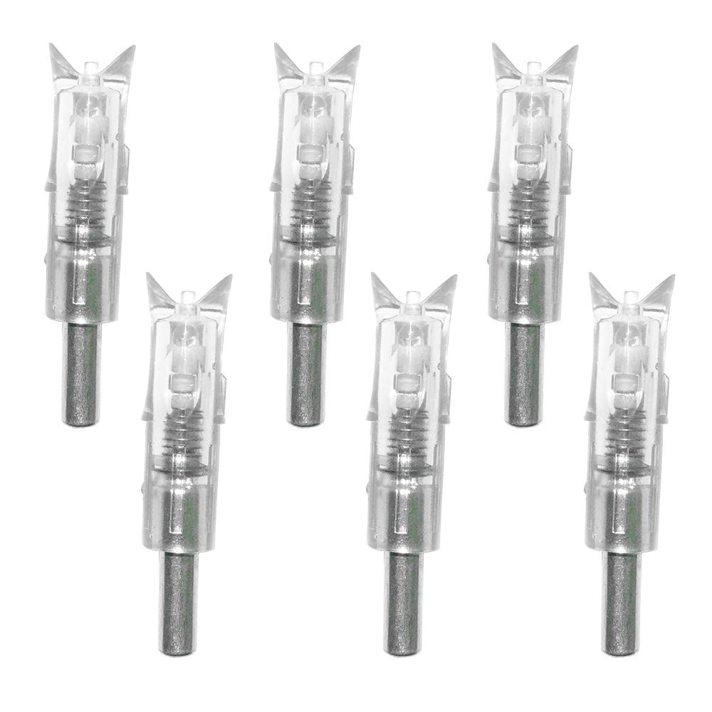 Reikawa 6PCS Lighted Nocks for Crossbow with .300''/7.62mm Inside Diameter,Half Moon Style Lighted Archery nocks