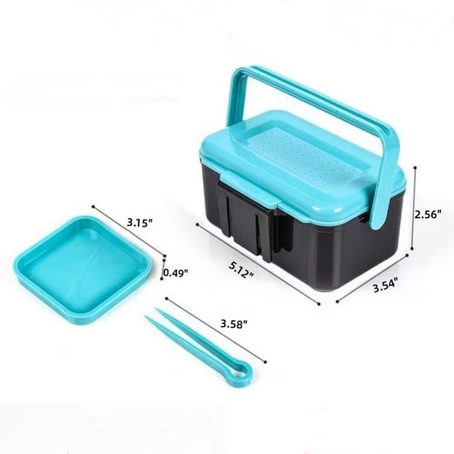 Comsnows 2PCS Worm Bait Holder, Bait Storage Box, Fishing-Accessories Boxes Storage Containers （Blue）