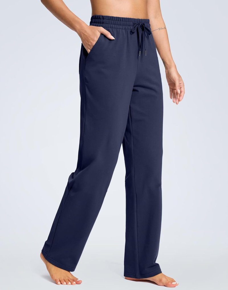 SANTINY Women's Tall Cotton Sweatpants - Casual Yoga Lounge Pants with Pockets | 31"/33"/35" Sizes