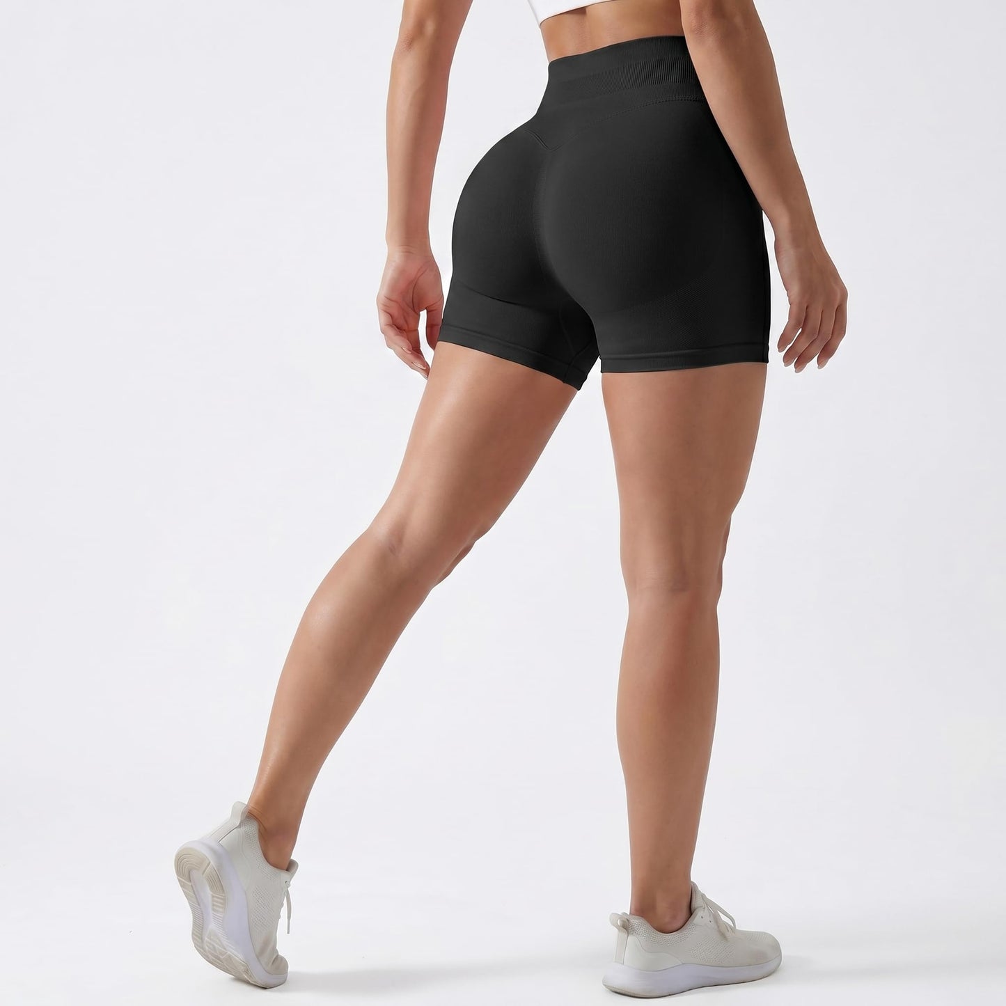 Sorfneo Women's Workout Impact Shorts 3.6" /4.5" Scrunch Butt Lifting Gym Shorts Yoga Running Biker Classic Black
