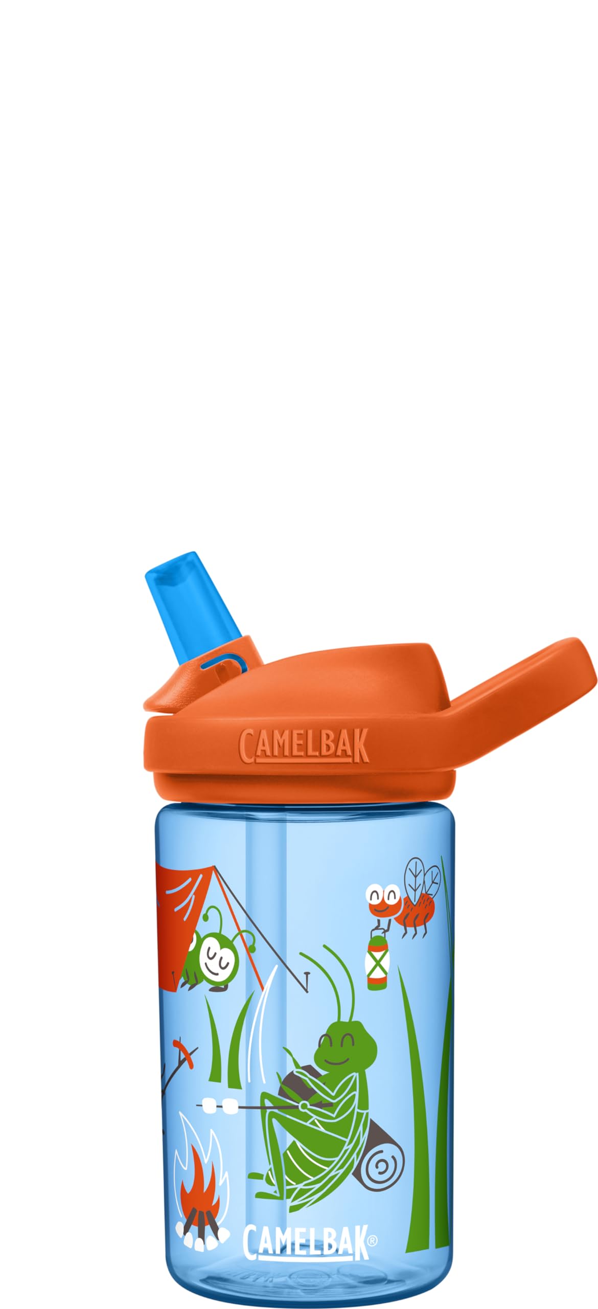 CamelBak eddy+ 14oz Kids Water Bottle with Tritan Renew – Straw Top, Leak-Proof When Closed, Camping Bugs