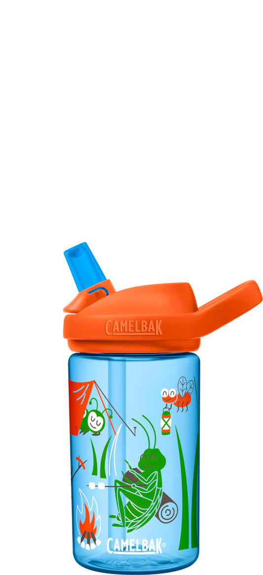 CamelBak eddy+ 14oz Kids Water Bottle with Tritan Renew – Straw Top, Leak-Proof When Closed, Camping Bugs