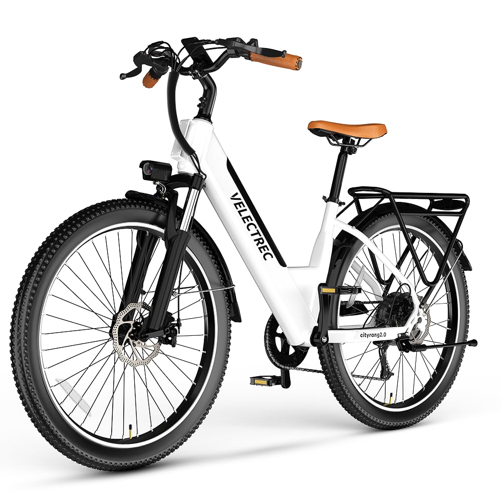 VELECTREC Electric Bike for Adults Peak 1000w 528wh ebike-White