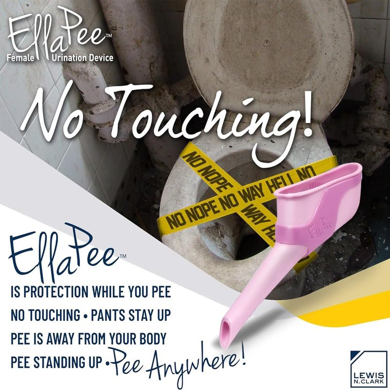 Lewis N. Clark EllaPee Female Urination Device, Reusable + Portable Bathroom, Female Urinal for Hiking, Outdoor, and Camping Essentials, Made with Medical Grade Silicone, Pink