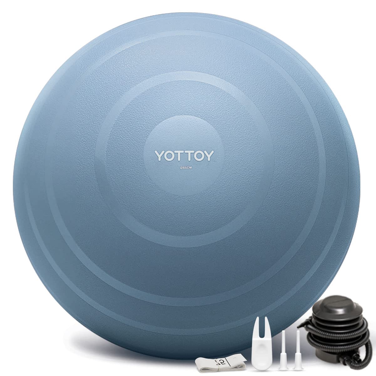 YOTTOY Anti-Burst Exercise Ball for Working Out, Yoga Ball for Pregnancy,Extra Thick Workout Ball for Physical Therapy,Stability Ball for Ball Chair Fitness with Pump (Blue)