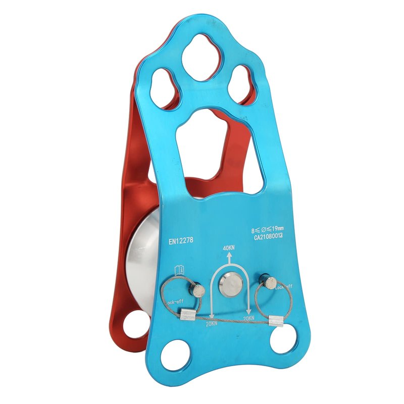 Topyond Camnal 40KN Rock Climbing Pulley Fixed Side Single Sheave Pulley for High Altitude Traverse and Hauling Gear, Ideal Outdoor Survival Tool, Hauling Pulley for Climbing Enthusiasts