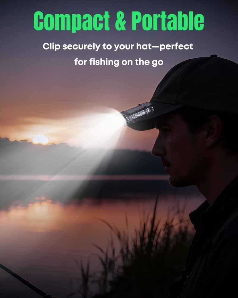 Pawfly 4 Pack Clip-on Flashlight, LED Rechargeable Hat Clip Light, Cap Lights Clip-on with COB Side Light, Ultra Bright Cap Lights Clip on Hat for Fishing Camping & Hiking