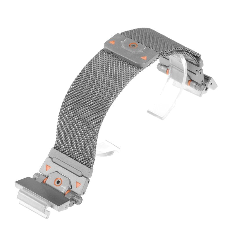 Stainless Steel Metal Mesh Loop Adjustable Magnetic Wristband Compatible with for Casio GM-2100 GA-2100 GA-2110 GA-B2100 GM-5600 GM-6900 GM-2140GEM GBM-2100 GM-2110 GM-2110D (gray, Medium)