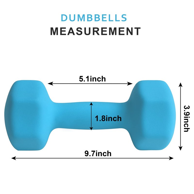 Balelinko Home Gym Equipment Workouts Strength Training Weight Loss Pilates Weights Yoga Sets Weights for Women, Men, Seniors and Youth, 15LB Blue, Pair