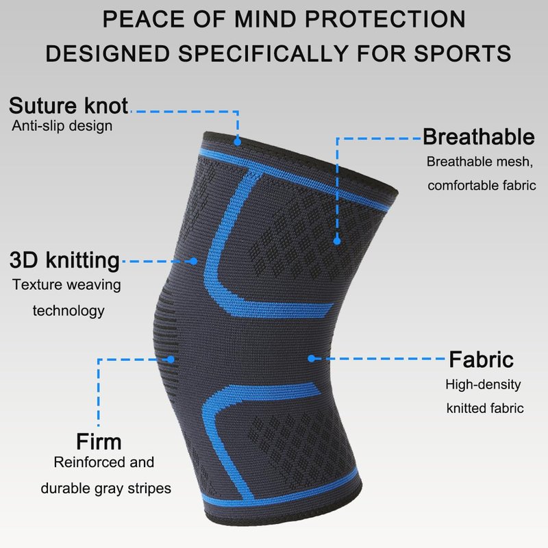 ZXCFBEA 2-Pack Compression Knee Brace for Women & Men - Knee Support Sleeve for Running, Weightlifting, Meniscus Tear, Arthritis Pain Relief, Breathable Anti-Slip Sports Knee Sleeves (Black)