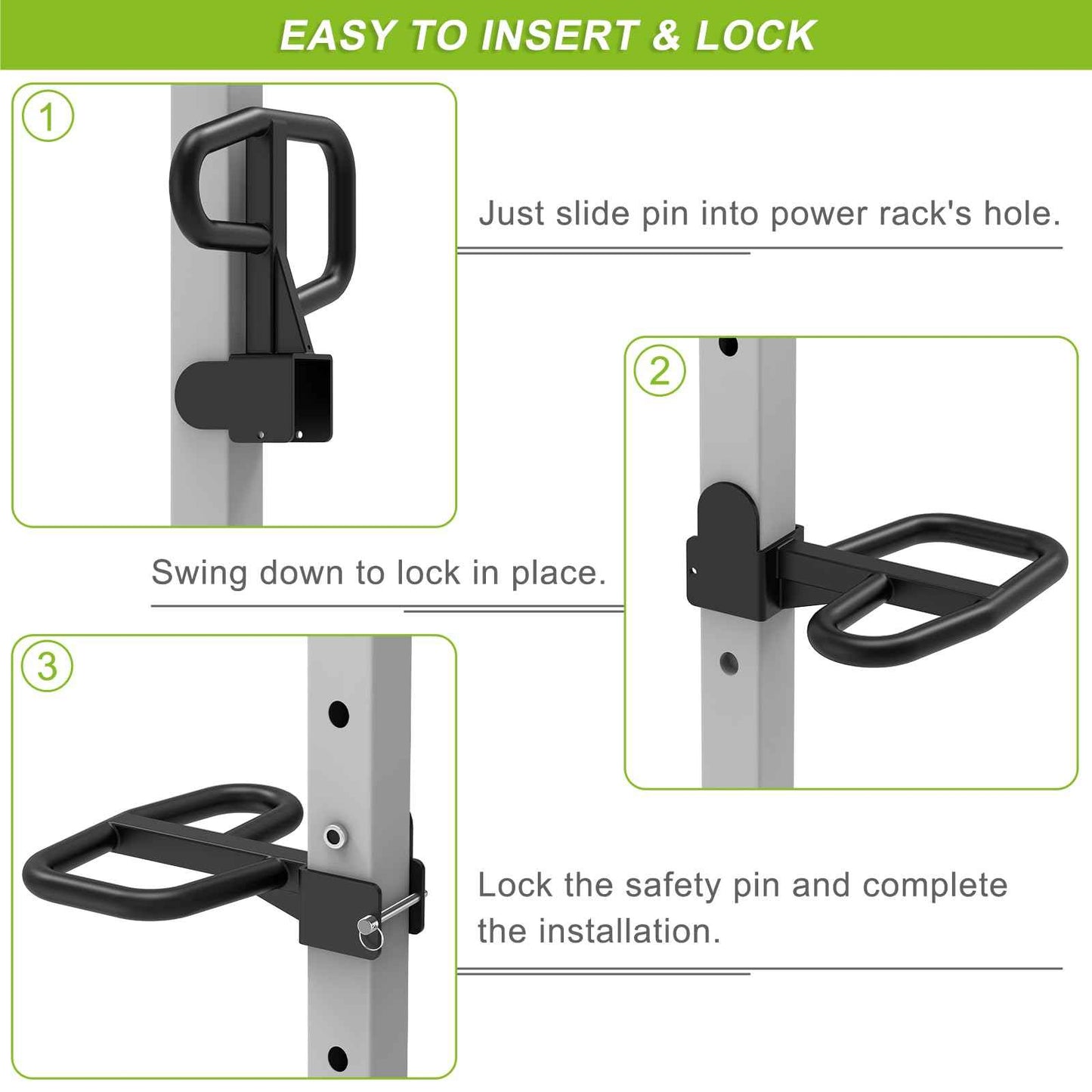 SELEWARE Multi Grip Dip Bar Attachment for 3" x 3" with 5/8" or 1" Hole Power Rack, Wide and Narrow Grip Handles Squat Rack Attachment for Strength Training, 500 lbs Capacity