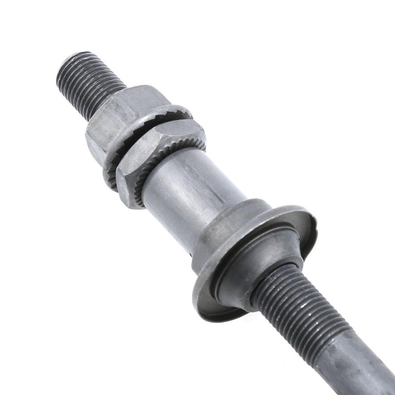 NAHIBU Bike axle 240 mm /9.45 in Bike Multi-Speed Rear hub axle 3/8 "Black 26tpi MTB Fat Bike Hub Cone Lock nut Washer kit