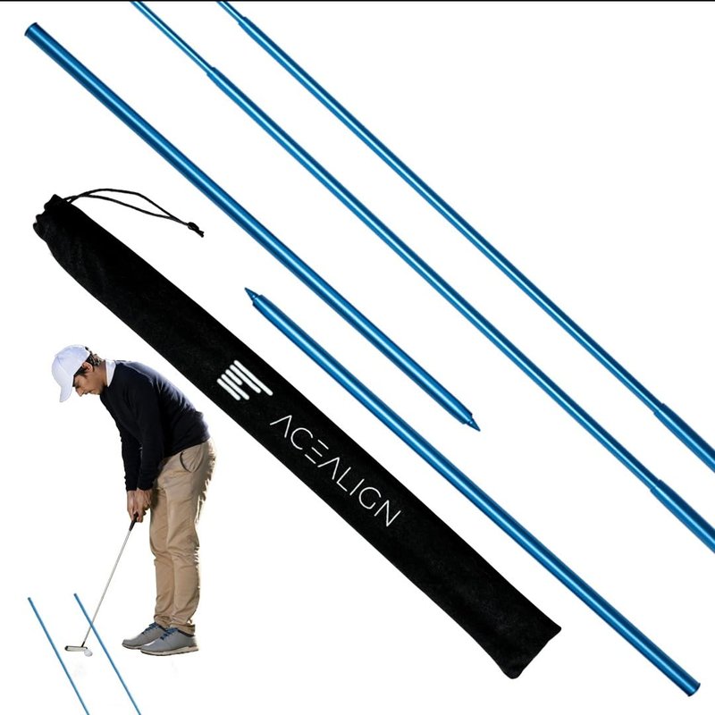 AceAlign 2-Pack Golf Alignment Sticks – Durable Golf Training Sticks & Alignment Rods for Swing Training, Telescopic Golf Aiming Stick for Setup & Posture, Golf Alignment Tool for All Skill Levels.