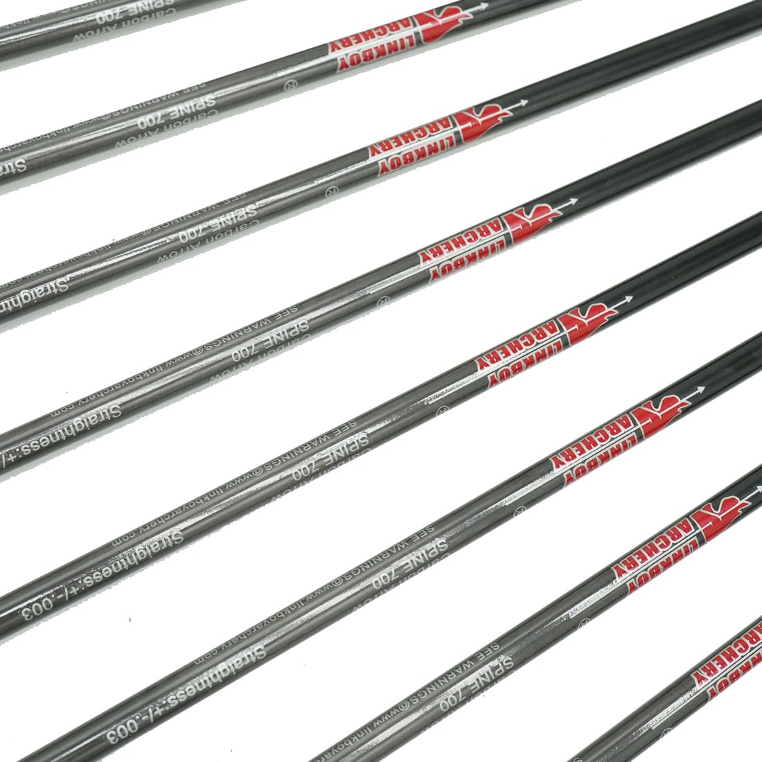 Linkboy Archery Pure Carbon Arrows Spine 300 340 400 500 600 700 800 for Compound Recurve Bow Hunting Shooting Target 12pcs