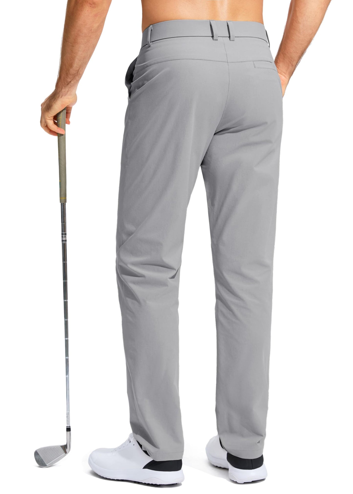 Pudolla Men's Golf Pants Mens Stretch Dress Pants 34 Lightweight Quick Dry Casual Slacks Work Pants with Pockets(Light Grey 40Wx34L)