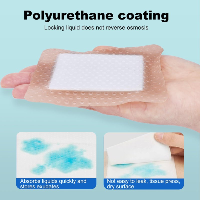 Silicone Foam Dressing 3x3 Gentle Border, Super Absorbent Wound Dressing, Bed Sore Patches, Waterproof Silicone Bandages for Wounds Care, Self Adhesive Pressure Sore Pads (30)