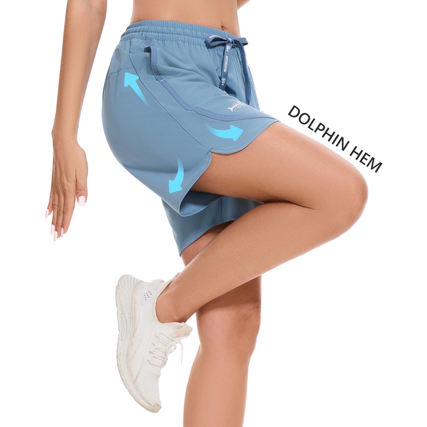 BASSDASH Women’s 5” Fishing Shorts UPF 50+ Water Resistant Quick Dry Athletic Hiking Shorts with Pockets FP05W