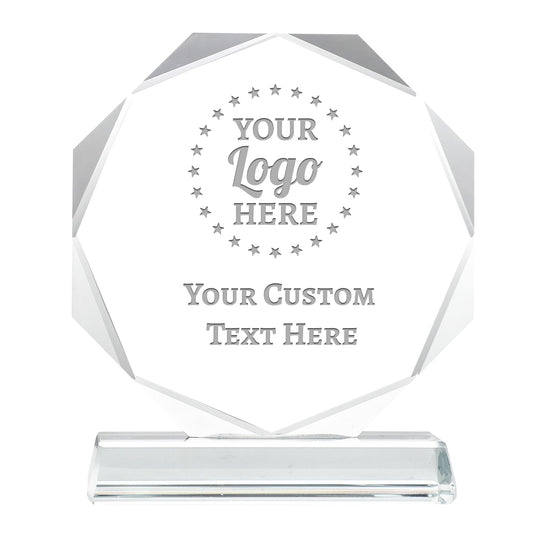 ZALHIN Personalized Crystal Trophy Award - Award for Employees- Plaques Personalized Engraved- Coworker Gift,Employee Appreciation Gift,Retirement Goodbye Farewell Gift (Custom Logo/Engraved)