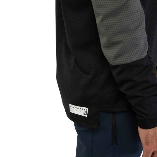 Fox Racing Defend LS Mountain Bike Jersey, Black FOXHEAD, Small