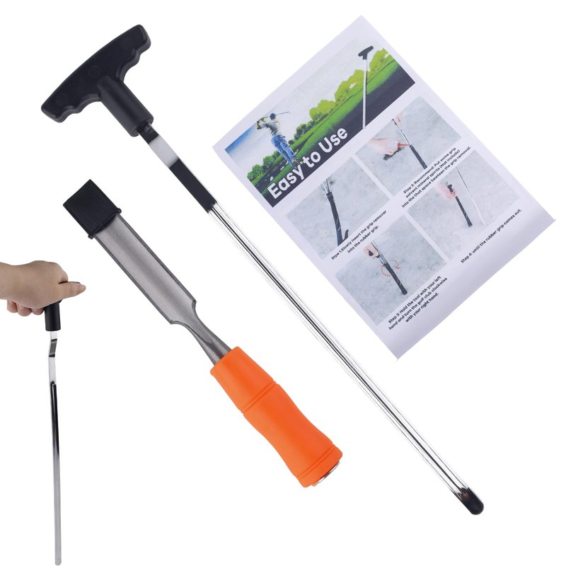 Gosknor Golf Grip Removal Tool & Golf Grips Tape Remover, V-Groove Grip Remover Saver Durable Repair Tool for Easy Club Regripping Essential Accessories