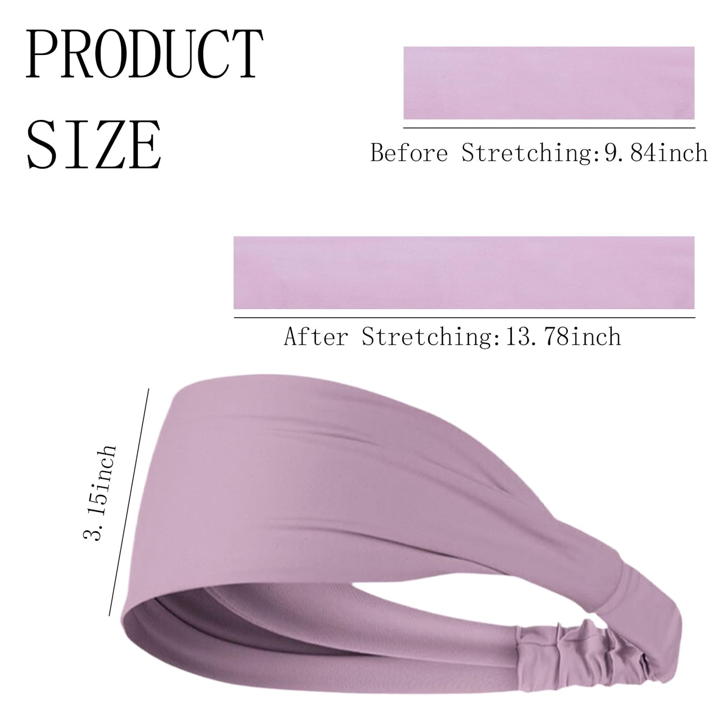 SUBANG 6 Pieces Wide Headbands for Women Non Slip Cooling Sweat Headbands Athletic Thick Stretchy Head Bands Fashion Workout Headband Sport Head Bands for Yoga Gym Running