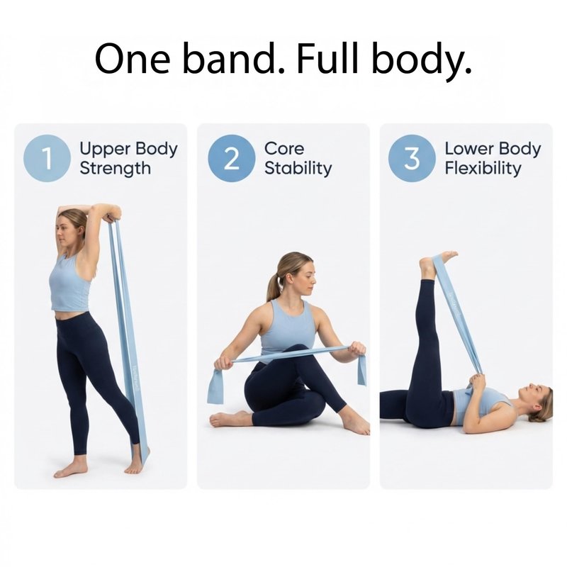Lindywell Non Latex Resistance Bands for Working Out – Exercise Bands to Increase Flexibility & Build Strength – Physical Therapy Stretch Fitness Band – Workout Band for Men & Women, Blue