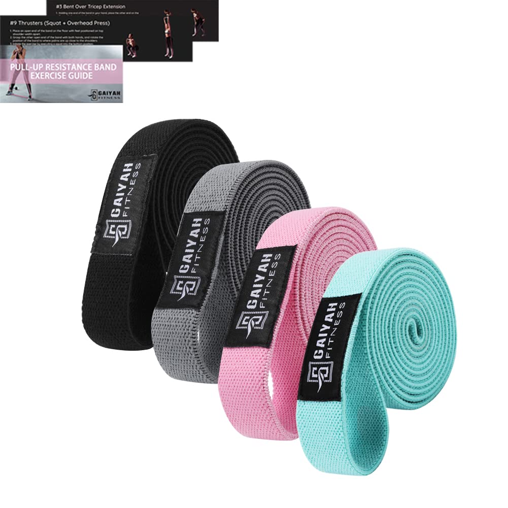 GAIYAH FITNESS Long Resistance Bands for Women - Long Workout Bands Long Full Body Resistance Bands Set Body Bands for Working Out Set of 4