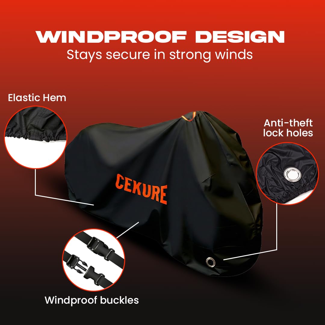 Cekure Bike Cover for 2-3 Bikes - 600D Bike Covers Outdoor Storage Waterproof & Heavy Duty, Bicycle Cover for 2 eBike, Mountain Bike, Road Bike, Hybrid Bike, Beach Cruiser Bike, Scooter and More