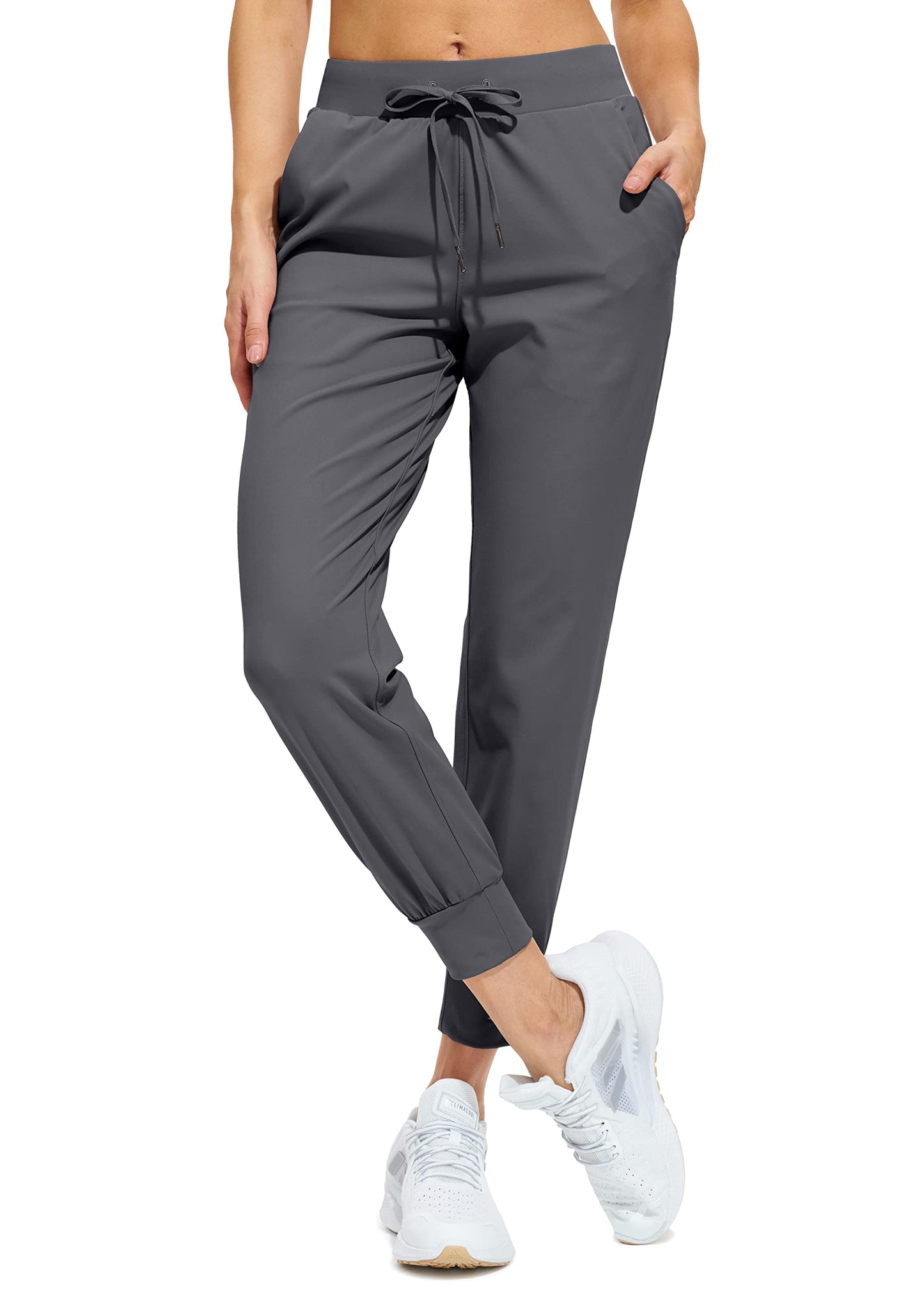 Libin Joggers for Women Tall/Regular/Petite Dance Sweatpants Athletic Workout Trousers Yoga Pants Tapered Casual Teacher Pants for Gym Golf Work Cloths, Dark Grey L