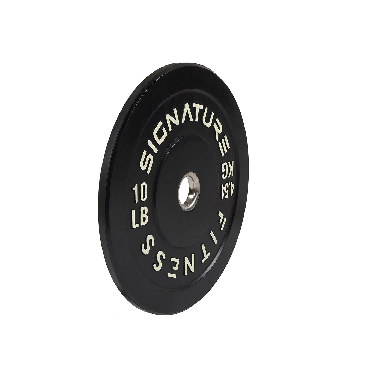 Signature Fitness 2" Olympic Bumper Plate Weight Plates with Steel Hub, 10LB Pair, Black