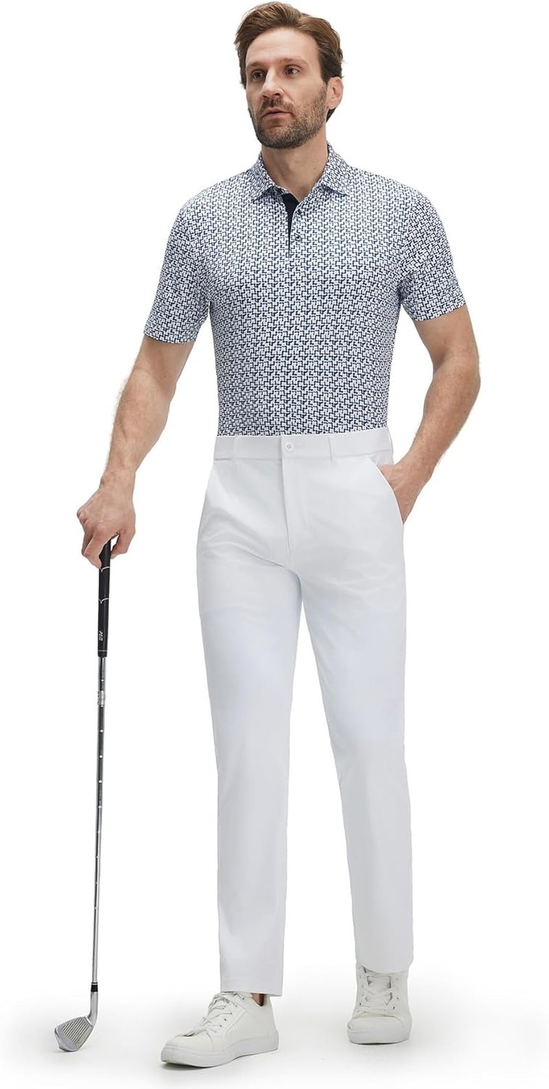 Mens Golf Shirt - Short Sleeve Dry Fit Polo with Moisture-Wicking Patterns | Performance Collared Top