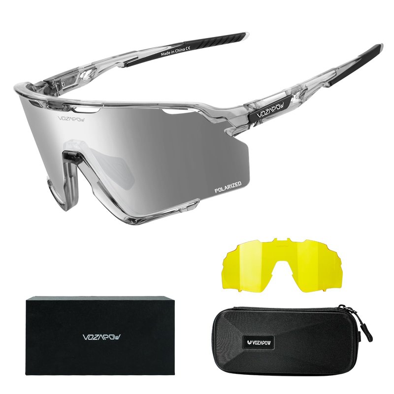 VOZAPOW Polarized Cycling Glasses for Men Women, PC Lens UV Protection Sports Sunglasses for Running Baseball Softball