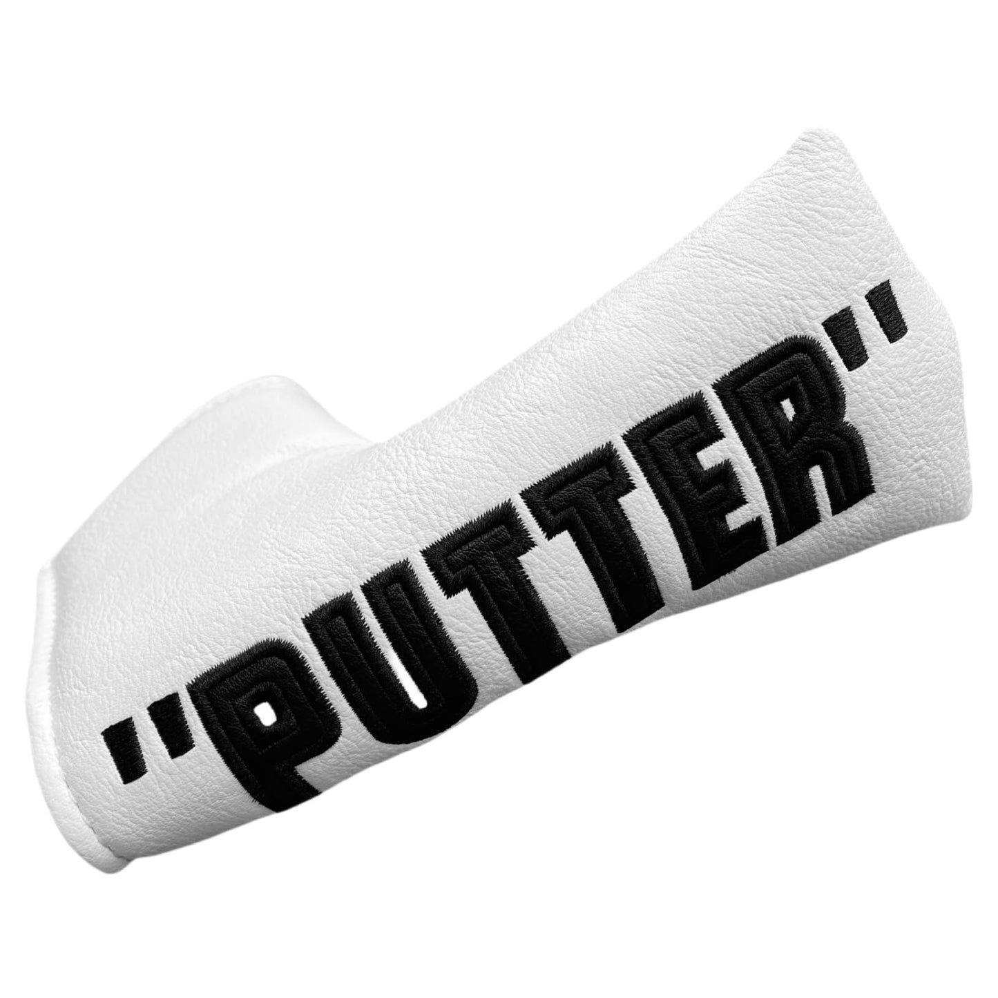 Golf Blade Putter Head Cover Headcover Magnetic Letter Putter Golf Headcover - White Synthetic Leather Putter Cover Gifts for Men Golfers