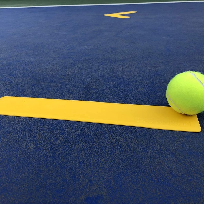 Eco Walker Court Lines Marker Kit Throw Down Markers Create Your Own Mini Pickleball Tennis Court (Blue-Yellow I L Shape)