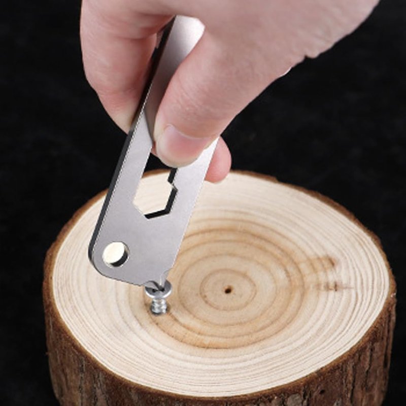 Epichao Titanium Mini EDC Keychain Pry Bar with Bottle Opener Portable Multi Outdoor Emergency Tool