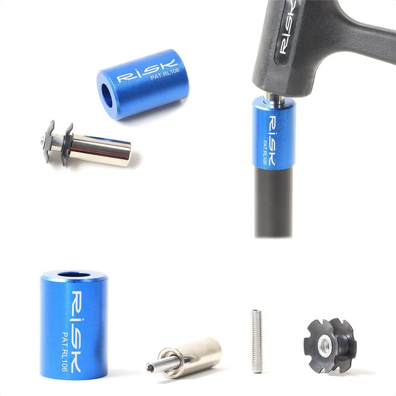 ALEOED Bike Fork Star Nut Setting Tool Kit, Bicycle Fork Repair Installer Tool with 1 Bicycle Star Nut and Spare Positioning Screw for 1 1/8 inch Tube
