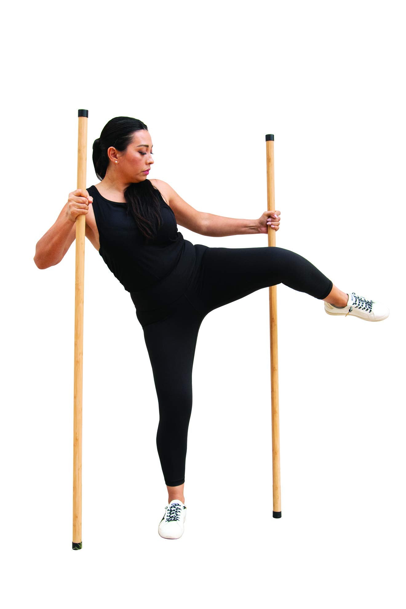 Bamboo Stick 2 PC Combo for Walking, Balance, Strength Training, Stretching & Added Mobility & Flexibility, 2 Sticks Included