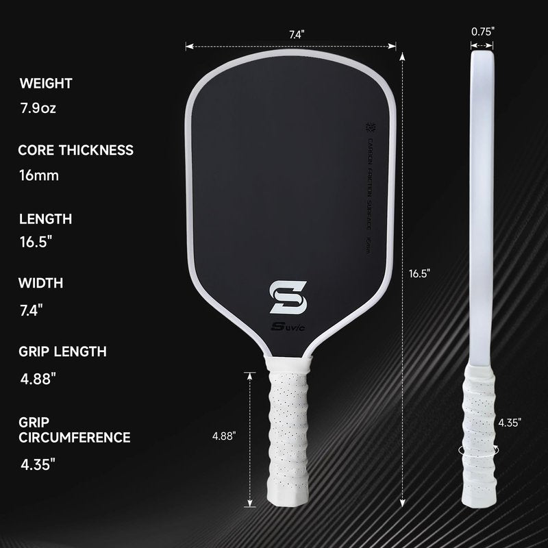 Pickleball Paddles,Pickleball Paddle Compliant USAPA&UPA-A,Carbon Fiber Pickleball Paddle,hermal Pressed Pro Spin & Control, 16mm Honeycomb Core for Tournament-Level Consistency