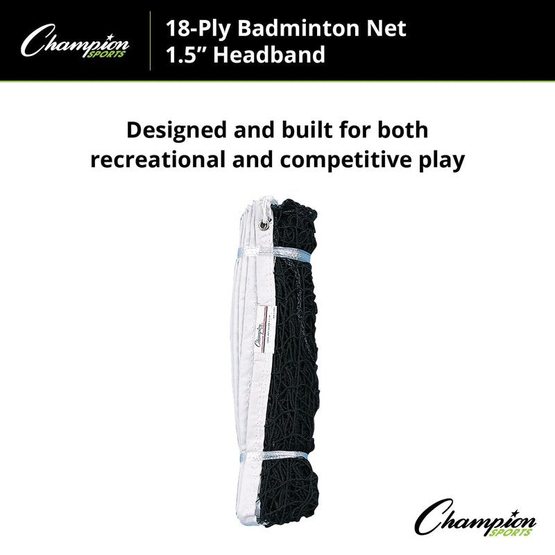 Champion Sports 18 Ply Badminton Netsbwith 1.5" Headband