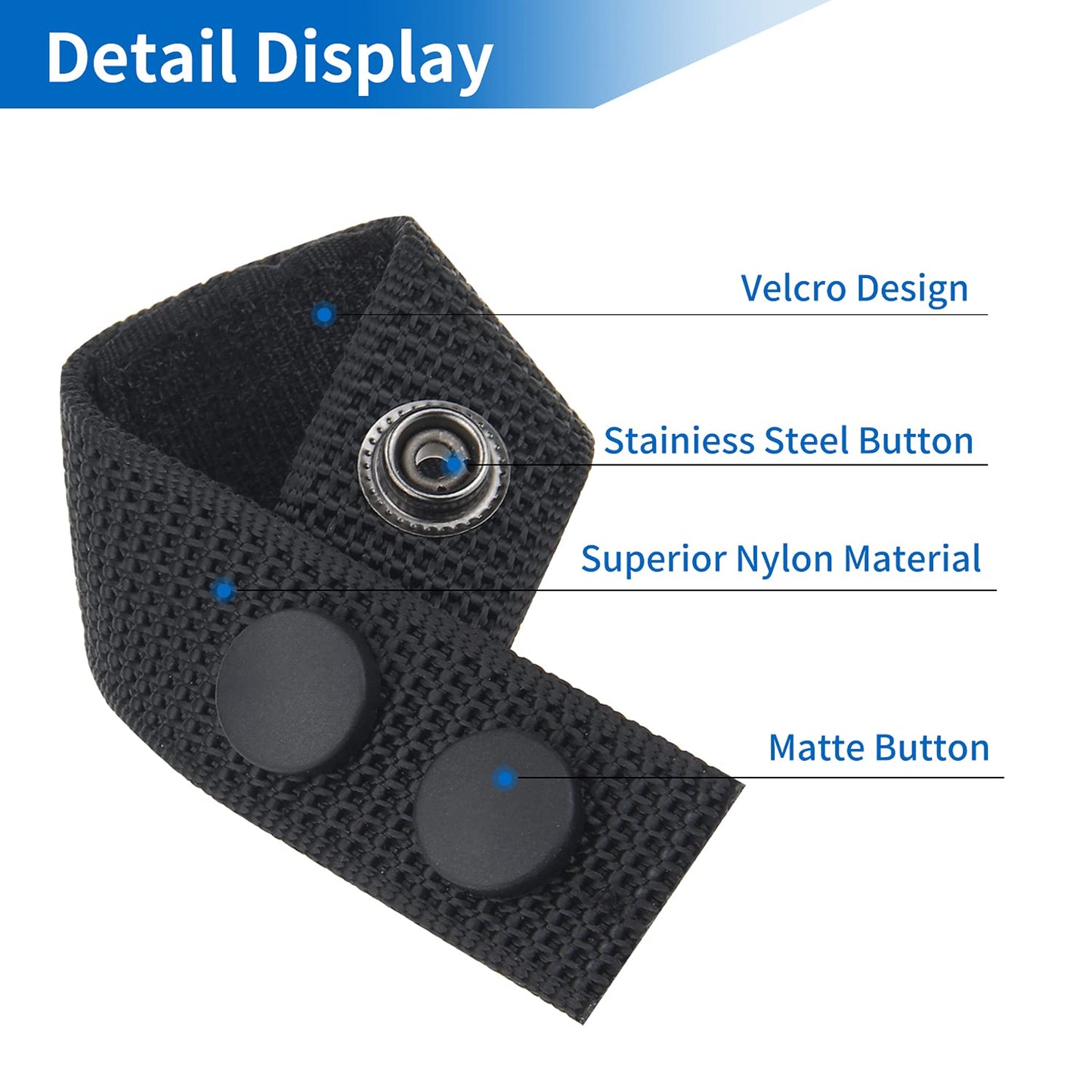 Ullnosoo Belt Keepers for Duty Belt, 12 Pack 1000D Nylon Tactical Keepers 2¼" with Double Snaps