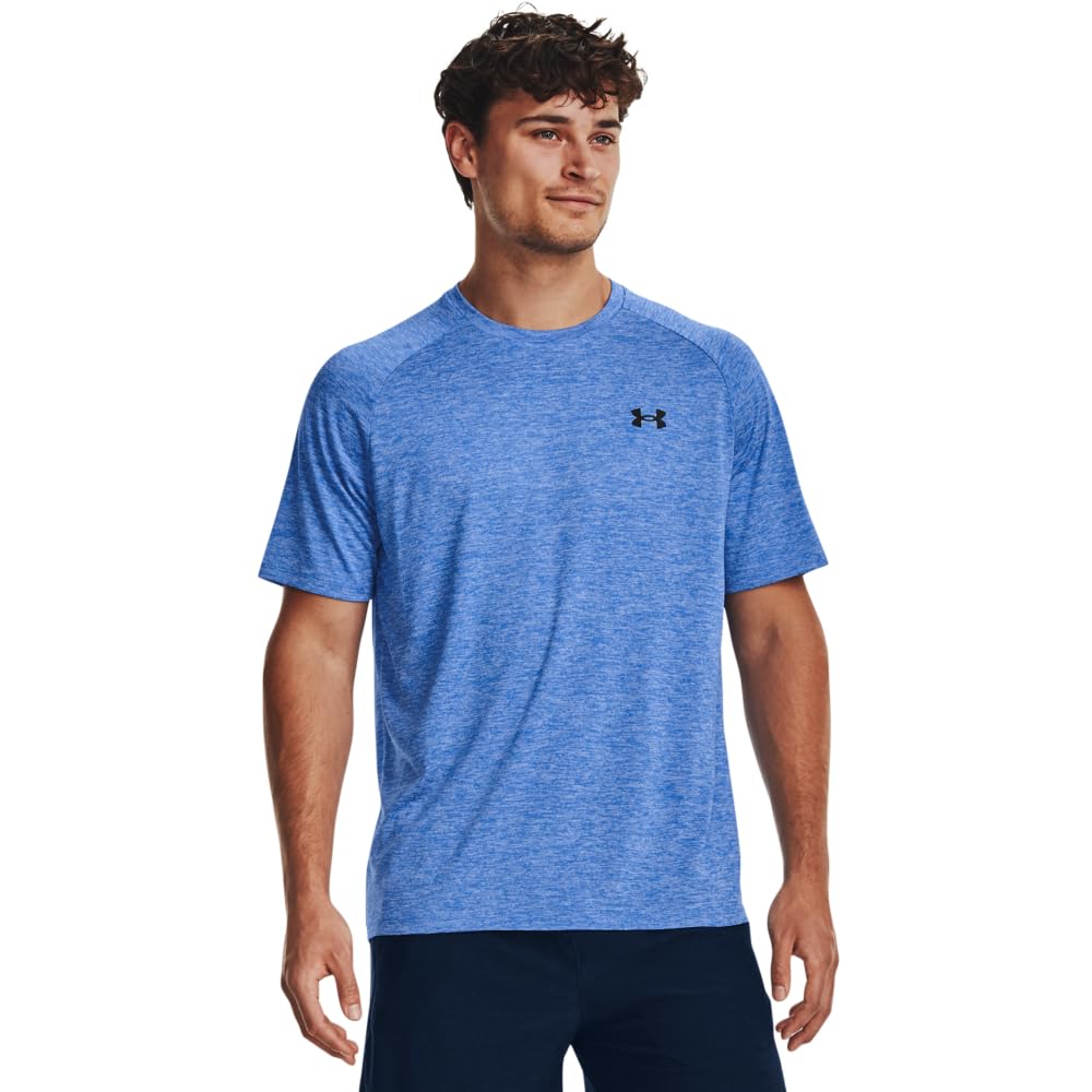 Under Armour Men's Tech 2.0 Short-Sleeve T-Shirt, (464) Water / / Black, Large Tall