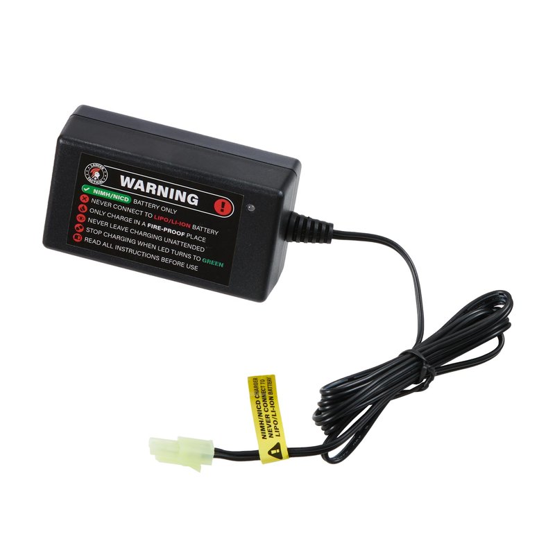 Lancer Tactical Nimh Battery Pack with Smart Charger, Two Pack of Nunchuck 9.6v 1600 mAh Tamiya Connector with Compact Smart Charger for 8.4v - 9.6v NiMh Airsoft AEG Batteries