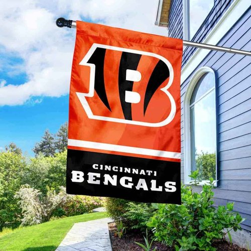 Bengals Banner House Flag and 5 Foot Flagpole Set