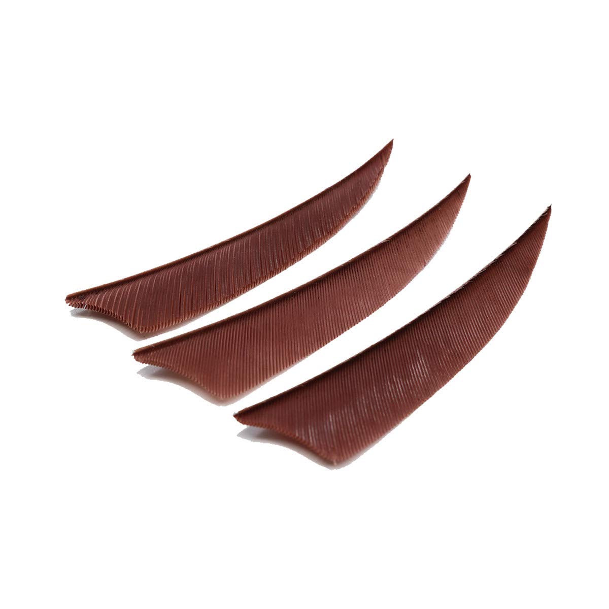 Letszhu Archery Arrows Feather Fletching 4 Inch Real Turkey Vanes for Hunting Target Shooting (25 Pack) (Brown)