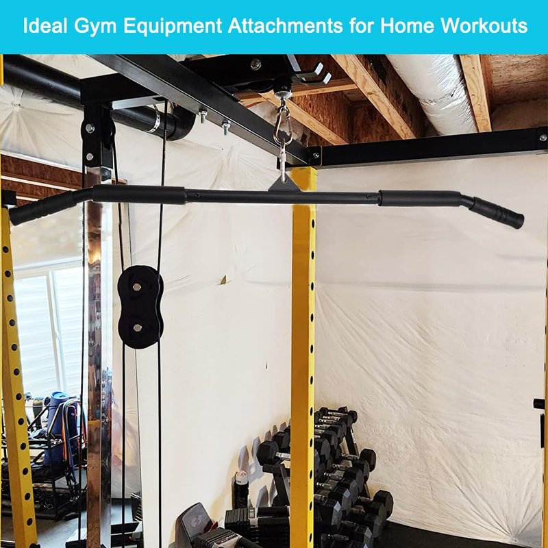 LAT Pulldown Bar Attachment,39.7"Curl Tricep Press Down Bar with Rubber Handle,LAT Pull Down Bar Accessories for Gym,Strength Workout,Body Training,Muscle Building