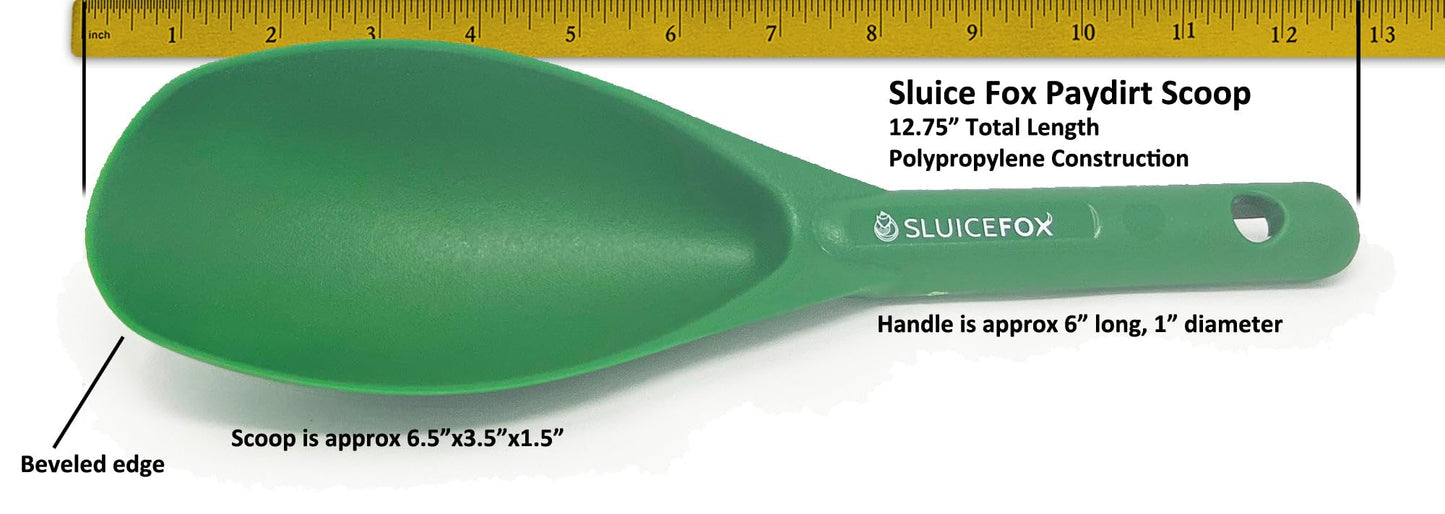 Sluice Fox Gold Prospecting Pay Dirt Sand Scoop | Hand Trowel Plastic Gold Shovel | Designed for Panning, & Dredging | Prospecting Tools for Your Gold Pan Kits Green