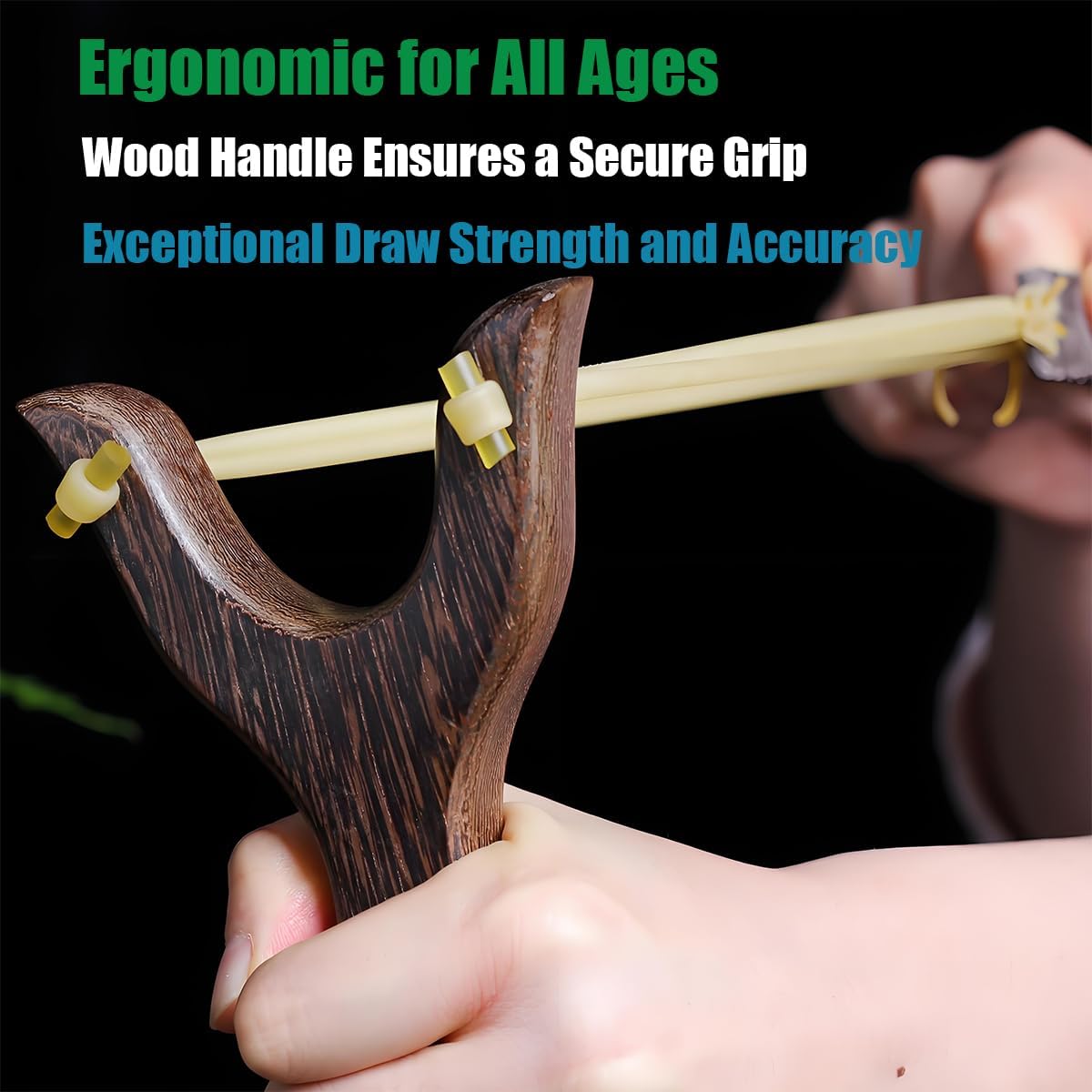 Solid Wooden Slingshot Set - Classic Outdoor Sling Shot for Hunting & Games | Red