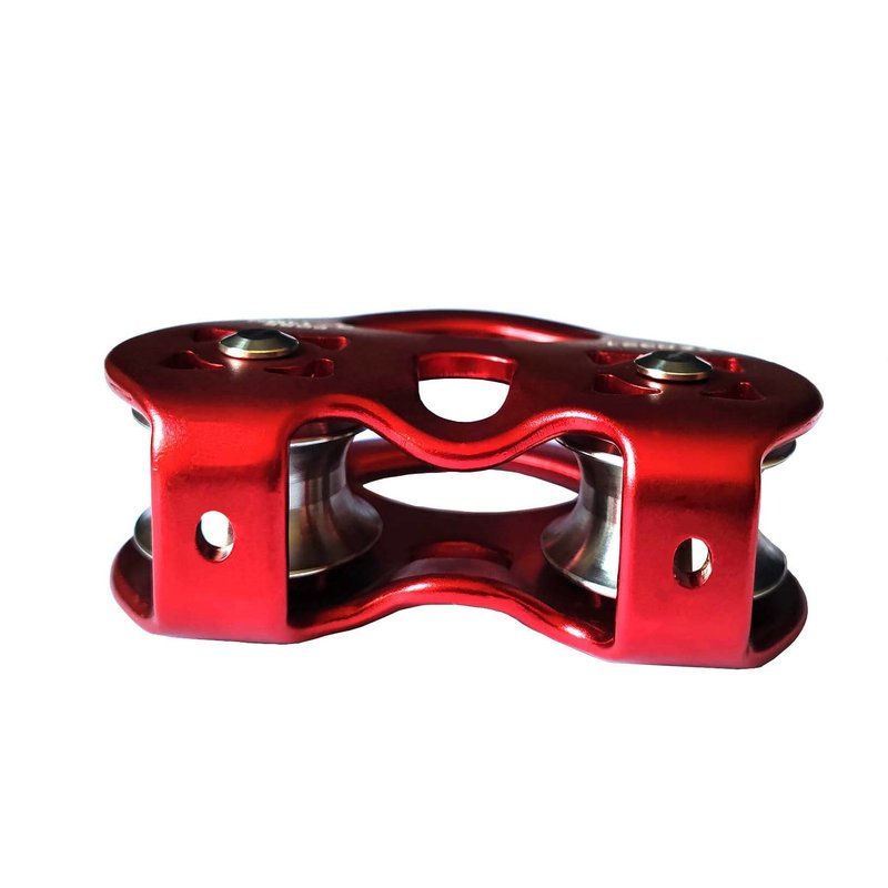LicBund 25KN Climbing Technology Pulley Tandem Double Speed Pulley for Climbing Rescue Lifting, Red