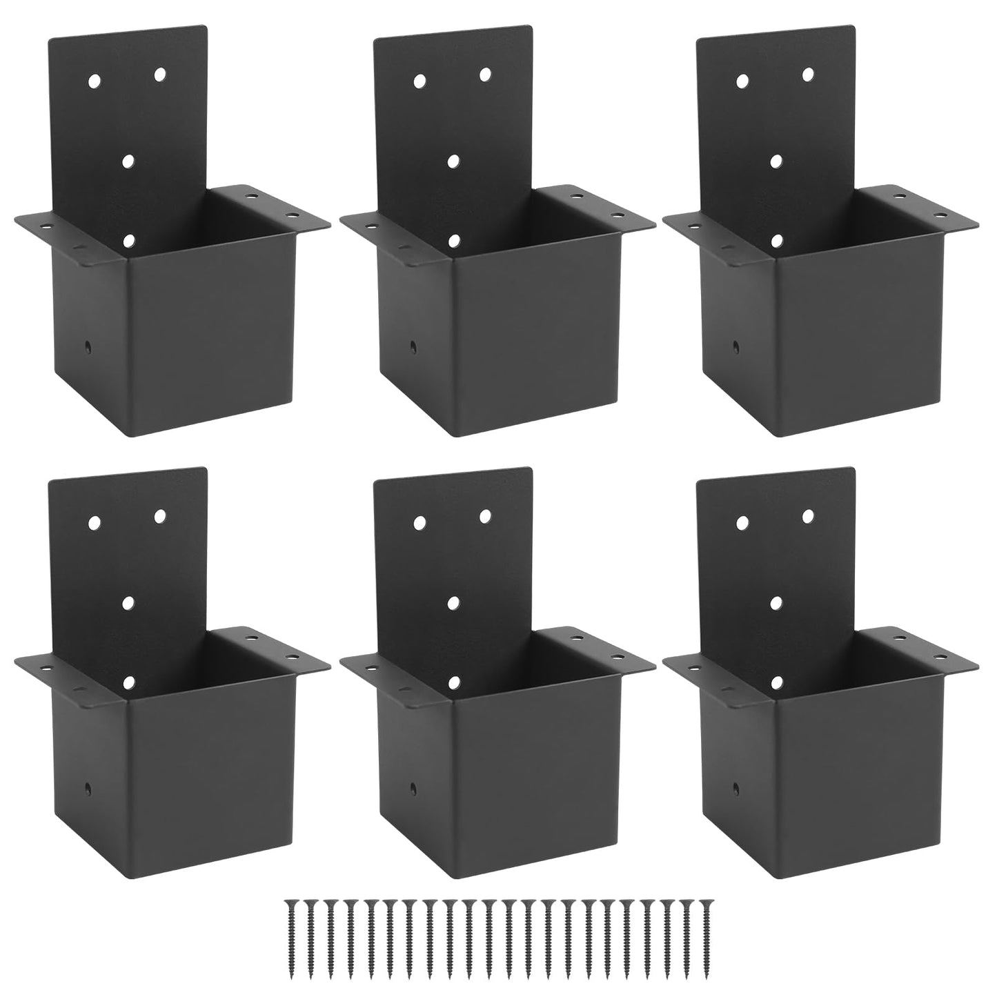 6 Pcs Pergola Brackets，4“x 4"( Actual 3.6 "x 3.6") Post Top Rafter Brackets, Pergola Kit, Gazebo Brackets Wall Mount Bracket Kit for Wood Posts Pergola Post Connector or Deck Railing